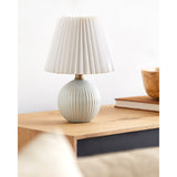 Modern European furniture - Pleated Linen Ceramic Table Lamp - www.oroa.com