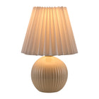 Modern European furniture - Pleated Linen Ceramic Table Lamp - www.oroa.com