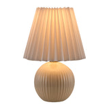 Modern European furniture - Pleated Linen Ceramic Table Lamp - www.oroa.com