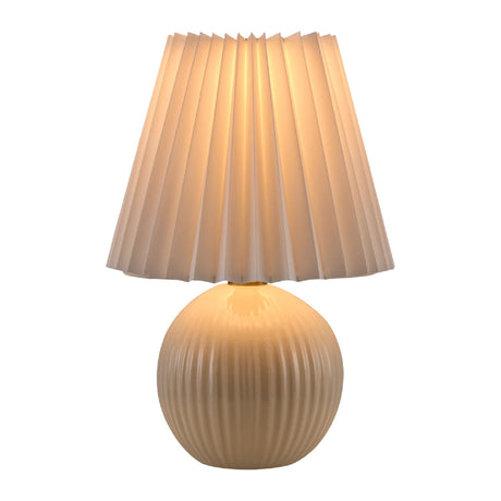 Modern European furniture - Pleated Linen Ceramic Table Lamp - www.oroa.com