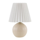 Modern European furniture - Pleated Linen Ceramic Table Lamp - www.oroa.com