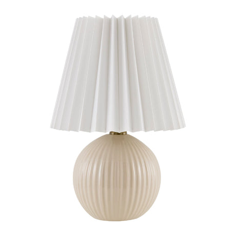 Modern European furniture - Pleated Linen Ceramic Table Lamp - www.oroa.com