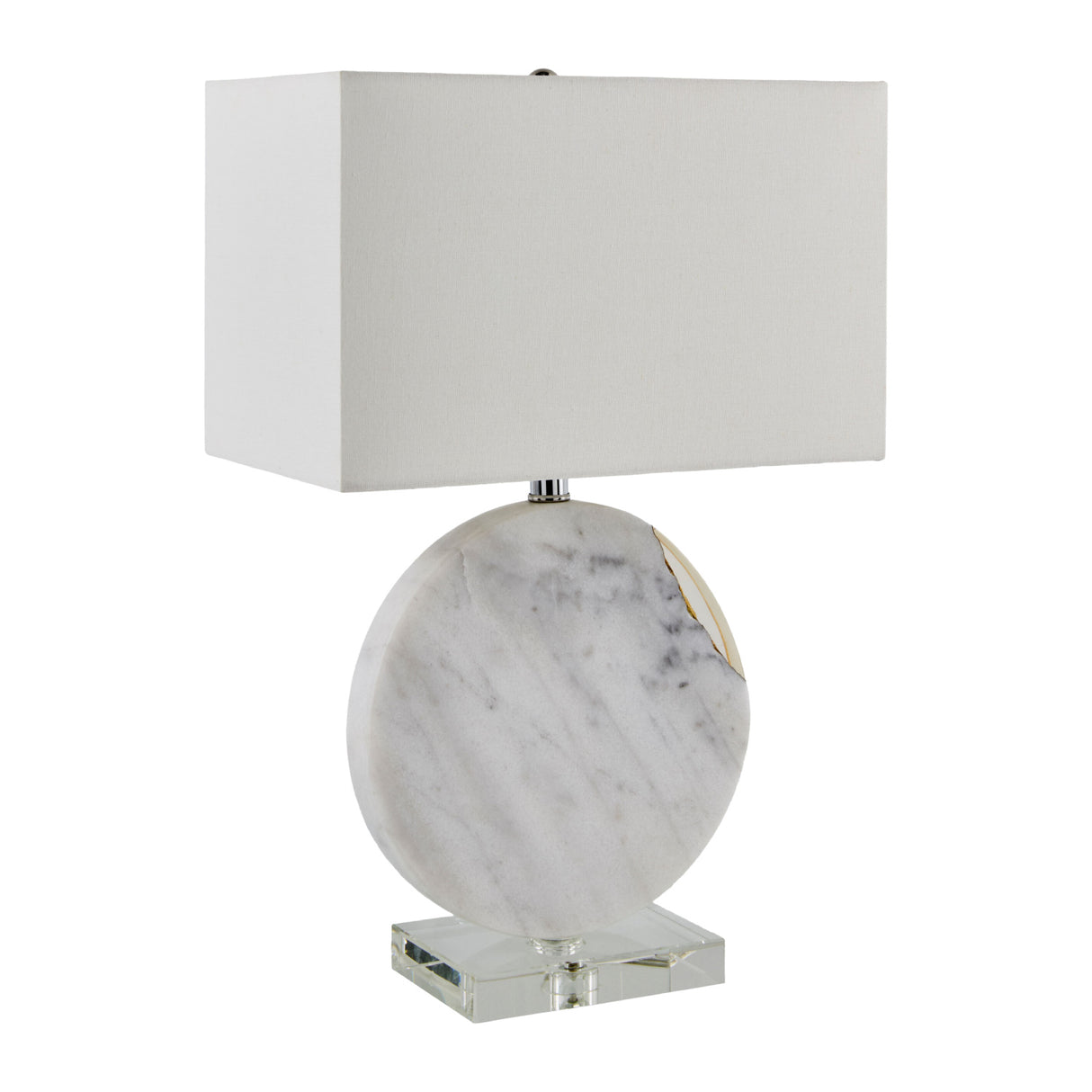   Round White Marble Table Lamp | Oroa.com