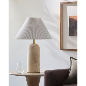   Modern European furniture - Empire Shade Travertine Table Lamp - www.oroa.com | Oroa.com