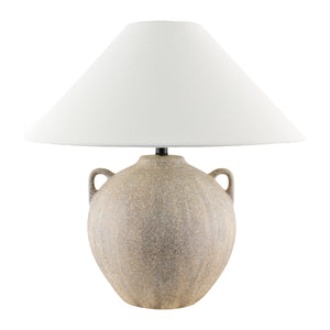   Brown Ceramic Linen Table Lamp | Oroa.com
