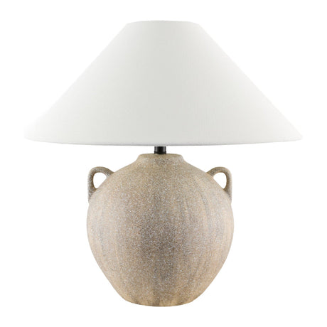 Modern European furniture - Brown Ceramic Linen Table Lamp - www.oroa.com