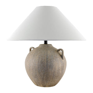   Brown Ceramic Linen Table Lamp | Oroa.com