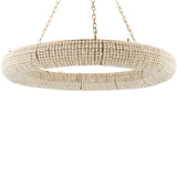 Modern European furniture - Cream Wood Beads 8-Light Chandelier - www.oroa.com