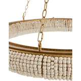 Modern European furniture - Cream Wood Beads 8-Light Chandelier - www.oroa.com