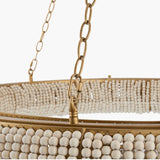 Modern European furniture - Cream Wood Beads 8-Light Chandelier - www.oroa.com