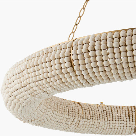 Modern European furniture - Cream Wood Beads 8-Light Chandelier - www.oroa.com