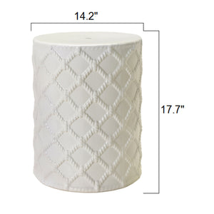   Modern European furniture - Lattice Patterned Ceramic Garden Stool - www.oroa.com | Oroa.com