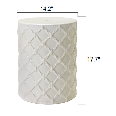 Modern European furniture - Lattice Patterned Ceramic Garden Stool - www.oroa.com