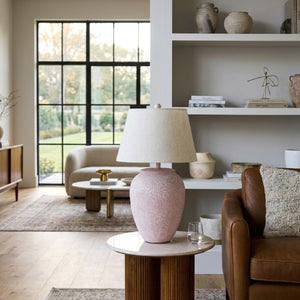   Distressed White Paper Table Lamp | Oroa.com