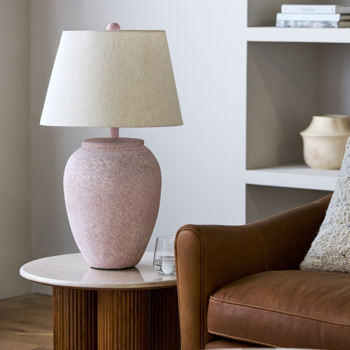   Distressed White Paper Table Lamp | Oroa.com