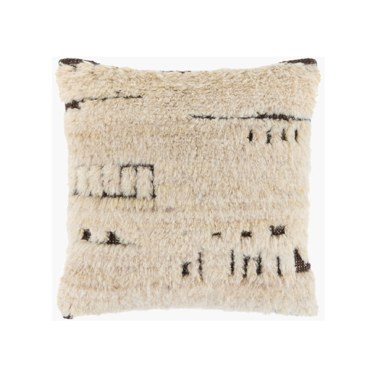Wool Blend Abstract Patterned Pillow | Kuda Home Glacen