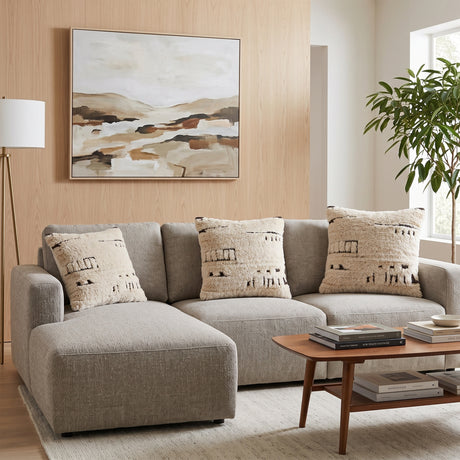 Wool Blend Abstract Down Insert Pillow | Kuda Home Glacen