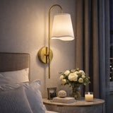 Modern European furniture - Wavy White Linen Wall Lamp - www.oroa.com