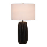 Modern European furniture - Black Ceramic Faceted Table Lamp - www.oroa.com
