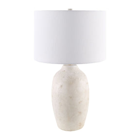 Modern European furniture - Linen Painted Cement Table Lamp - www.oroa.com
