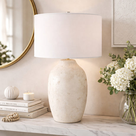   Linen Painted Cement Table Lamp | Oroa.com