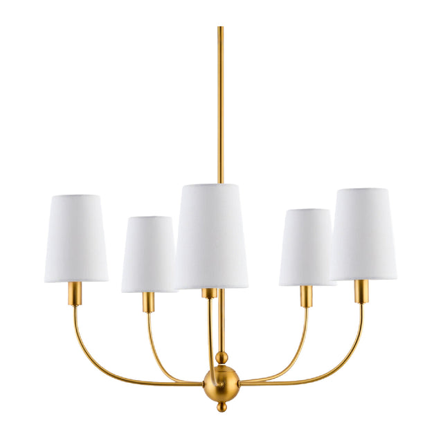 6-Light White Linen Chandelier | Kuda Home Haylen | Oroa.com