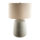 Modern European furniture - Ceramic Beige Linen Table Lamp - www.oroa.com