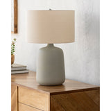 Modern European furniture - Ceramic Beige Linen Table Lamp - www.oroa.com