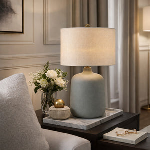   Ceramic Beige Linen Table Lamp | Oroa.com