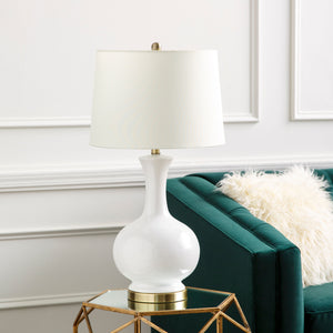   White Ceramic Linen Table Lamp | Oroa.com