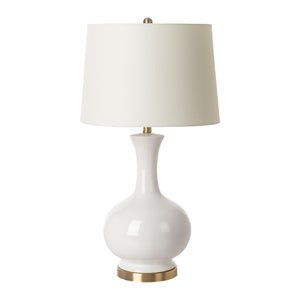   White Ceramic Linen Table Lamp | Oroa.com