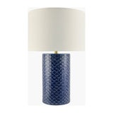 Modern European furniture - Hand-painted Blue Ceramic Table Lamp - www.oroa.com