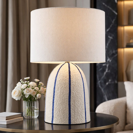 Modern European furniture - Vertical Lined Ceramic Table Lamp - www.oroa.com