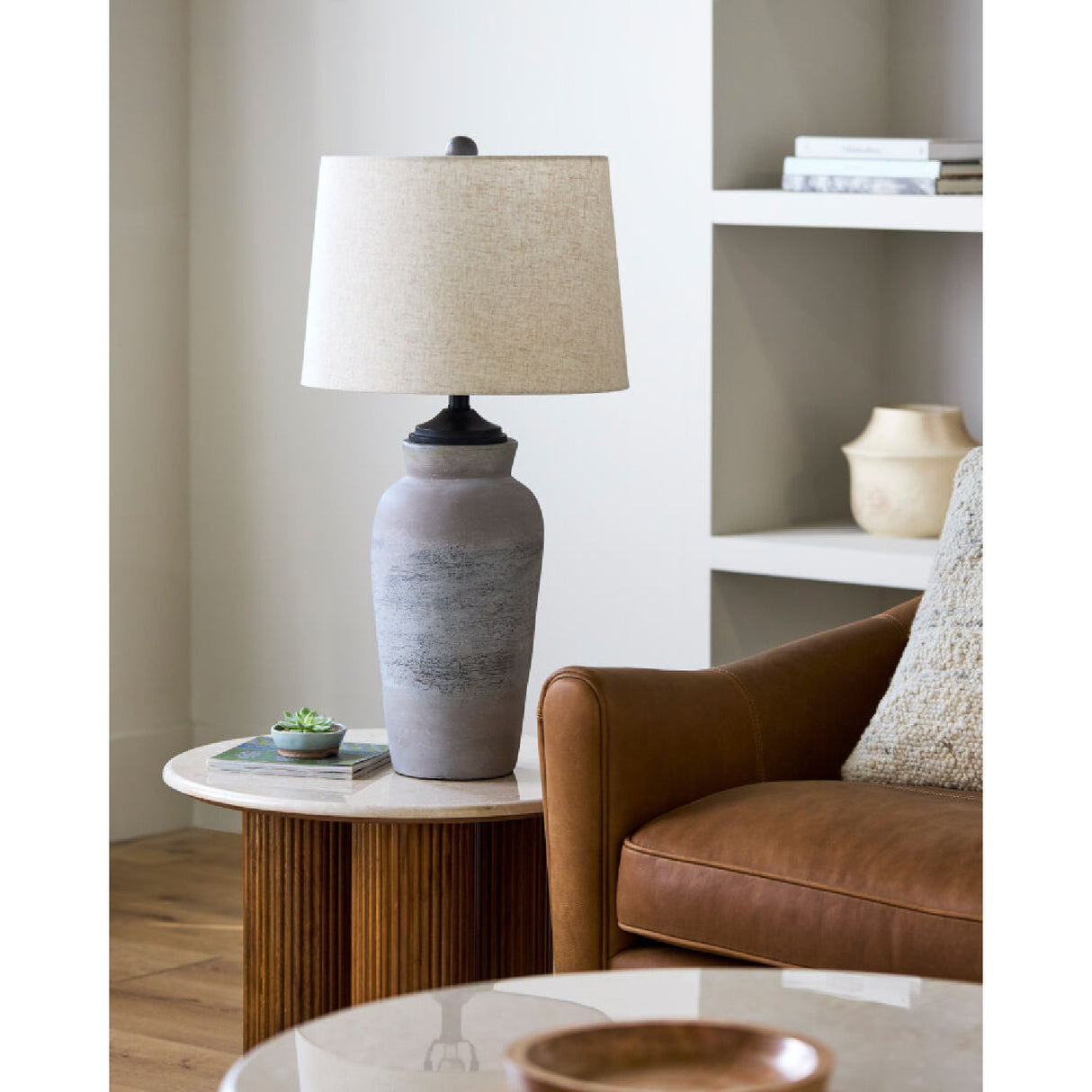   Gray Paper Accent Table Lamp | Oroa.com
