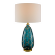 Modern European furniture - Hand-painted Blue Glass Table Lamp - www.oroa.com
