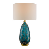 Modern European furniture - Hand-painted Blue Glass Table Lamp - www.oroa.com