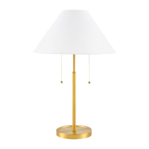   Modern European furniture - White Linen Gold Table Lamp - www.oroa.com | Oroa.com