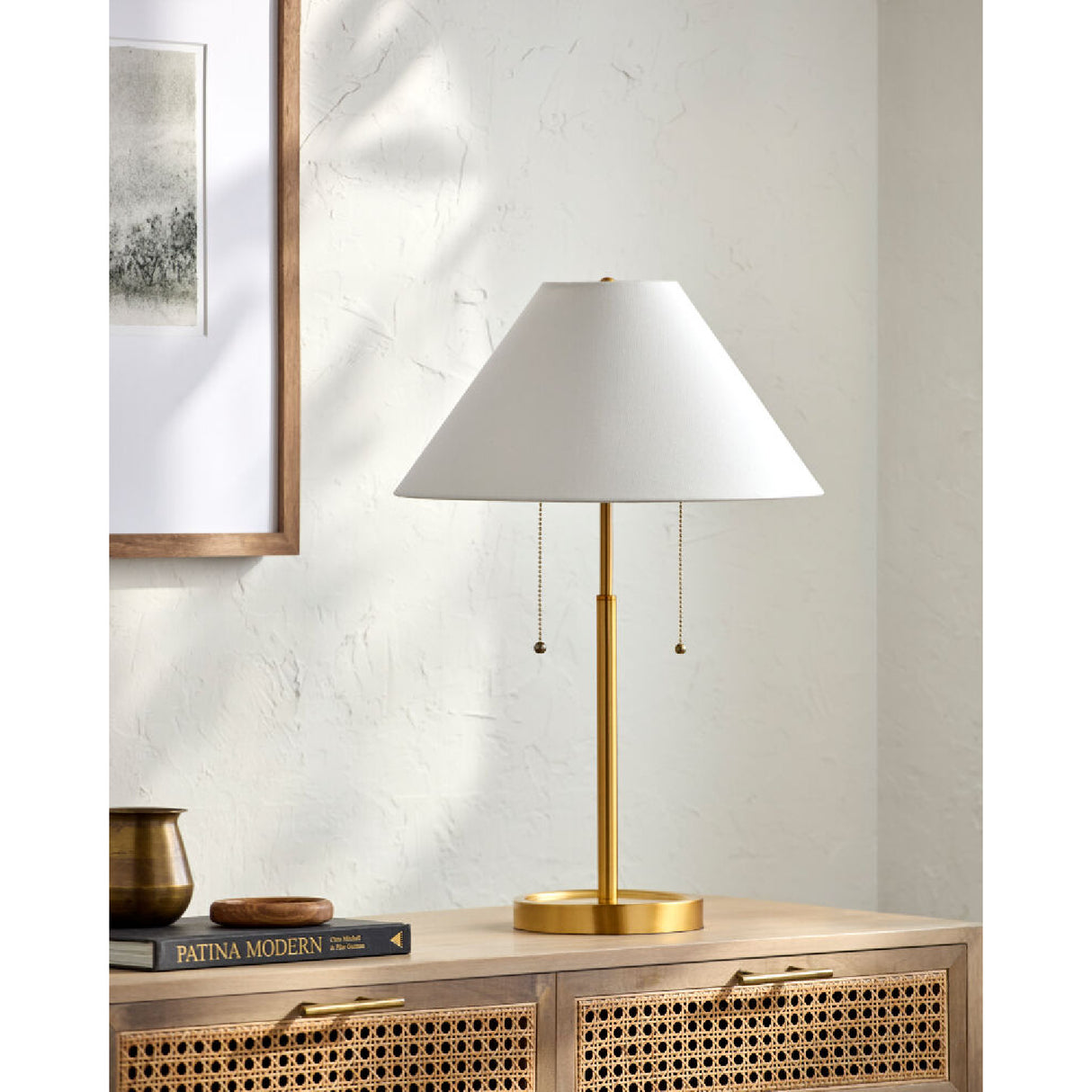  Modern European furniture - White Linen Gold Table Lamp - www.oroa.com | Oroa.com