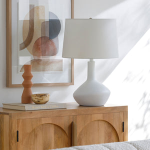   Modern European furniture - Ceramic White Linen Table Lamp - www.oroa.com | Oroa.com