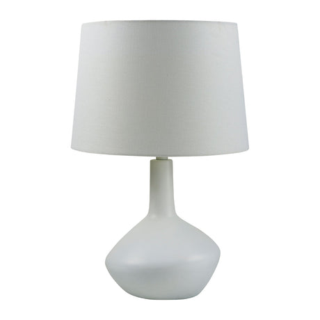 Modern European furniture - Ceramic White Linen Table Lamp - www.oroa.com