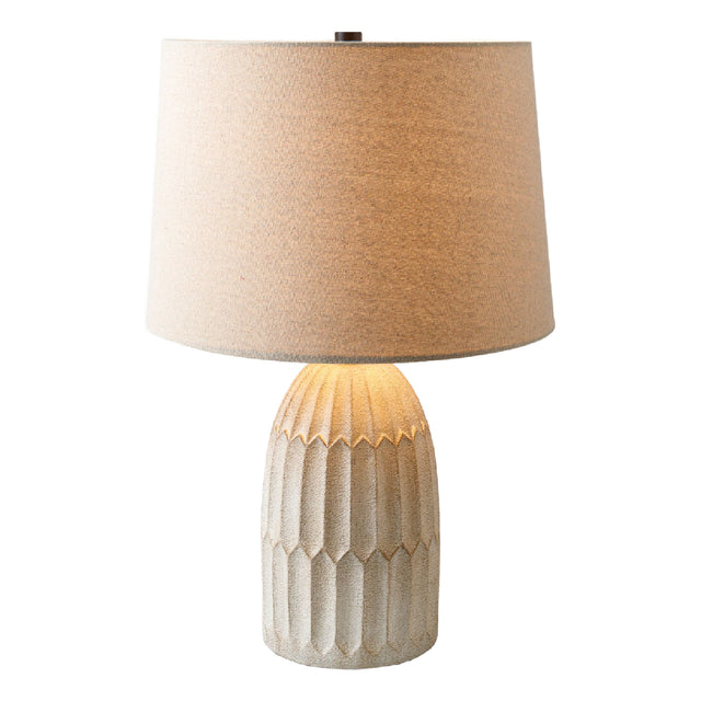 Modern European furniture - White Linen Accent Table Lamp - www.oroa.com