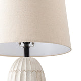 Modern European furniture - White Linen Accent Table Lamp - www.oroa.com