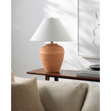 Modern European furniture - Glazed Brown Ceramic Table Lamp - www.oroa.com