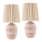 Modern European furniture - Ceramic Fluted Linen Table Lamps (2) - www.oroa.com