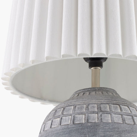 Modern European furniture - Ceramic Fluted Linen Table Lamps (2) - www.oroa.com
