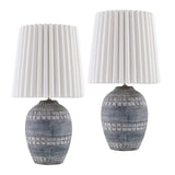 Modern European furniture - Ceramic Fluted Linen Table Lamps (2) - www.oroa.com