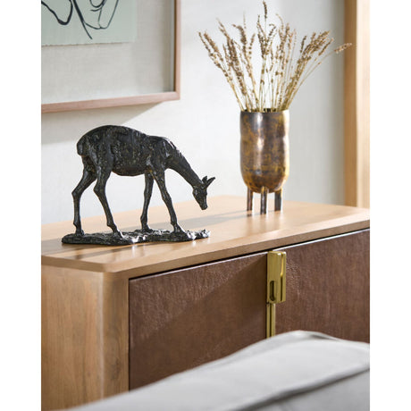 Modern European furniture - Antiqued Iron Deer Sculpture - www.oroa.com
