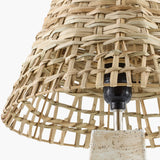 Modern European furniture - Braided Rattan Travertine Table Lamp - www.oroa.com