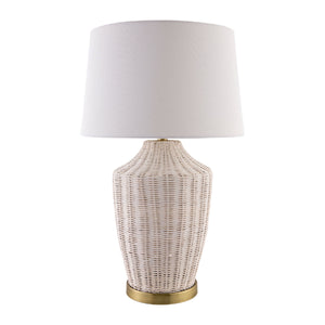   Modern European furniture - White Rattan Accent Table Lamp - www.oroa.com | Oroa.com