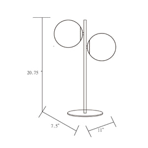   Modern European furniture - Dual White Glass Table Lamp - www.oroa.com | Oroa.com